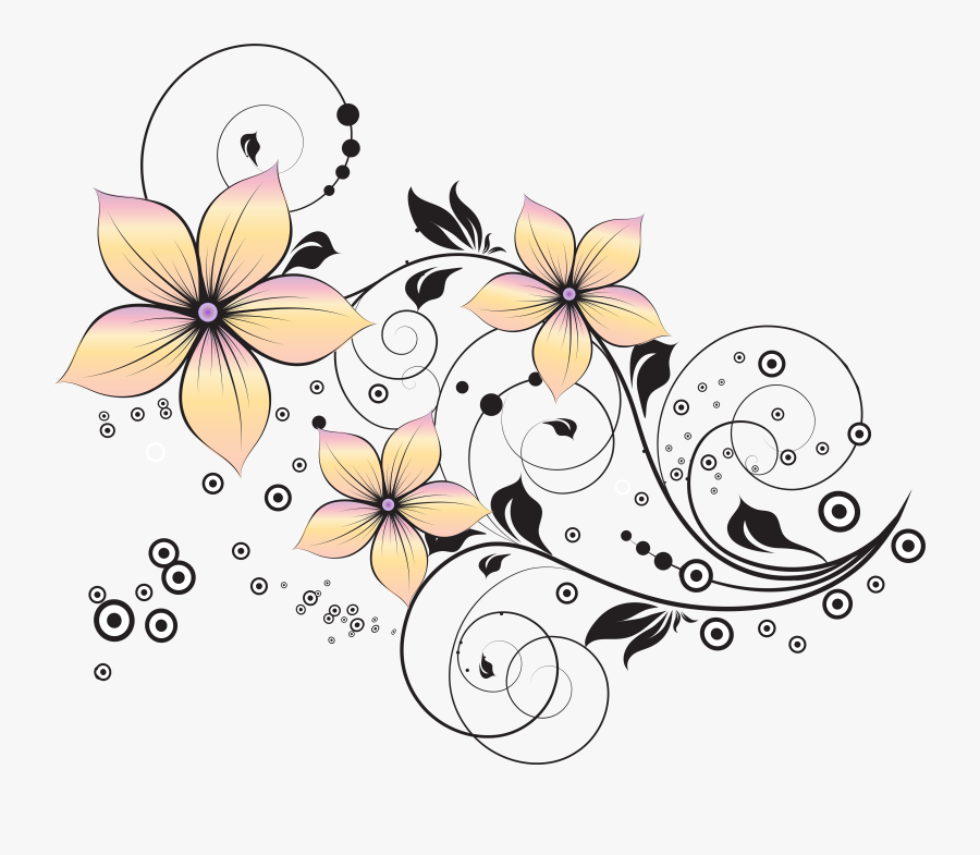 Floral Decoration Clip Art Image, Transparent Clipart