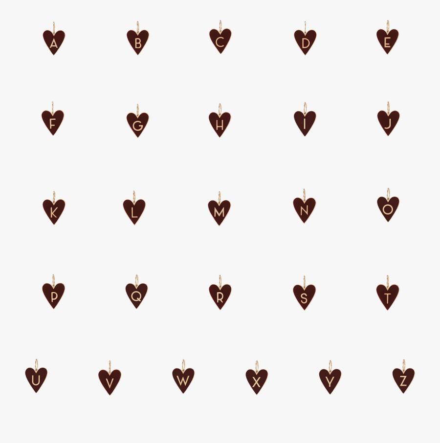 Medium Gold Border Enamel Heart With Letter Clipart - Heart, Transparent Clipart