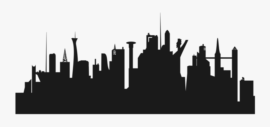 Futuristic City Skyline - Futuristic City Skyline Silhouette, Transparent Clipart