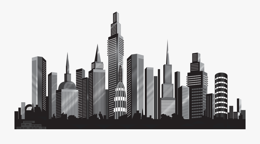 Cityscape Skyline Clip Art - City Buildings Transparent Background, Transparent Clipart