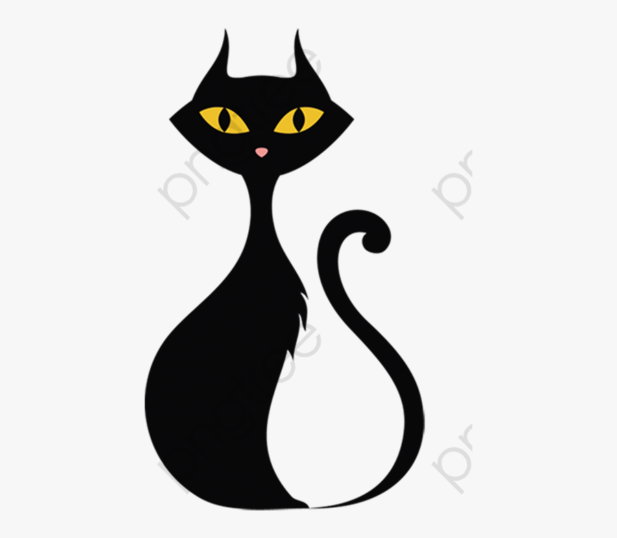 Halloween Black Cat Png - Gato Negro Halloween Dibujo, Transparent Clipart