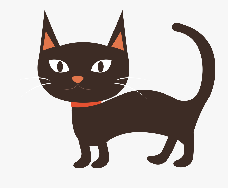 Cartoon Black Cat Clipart - Cat, Transparent Clipart