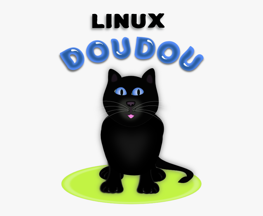 Geek Dou Dou Linux Logo Contest Black Cat Doudou Green - Black Cat, Transparent Clipart