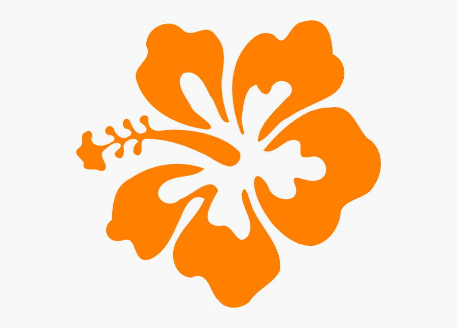Hibiscus Clipart Different Flower - Orange Hibiscus Flower Clip Art, Transparent Clipart