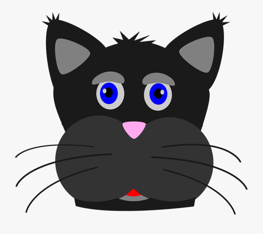 Black Cat Cat Kitten Animal Pet Black Feline - Sad Cat Clip Art, Transparent Clipart