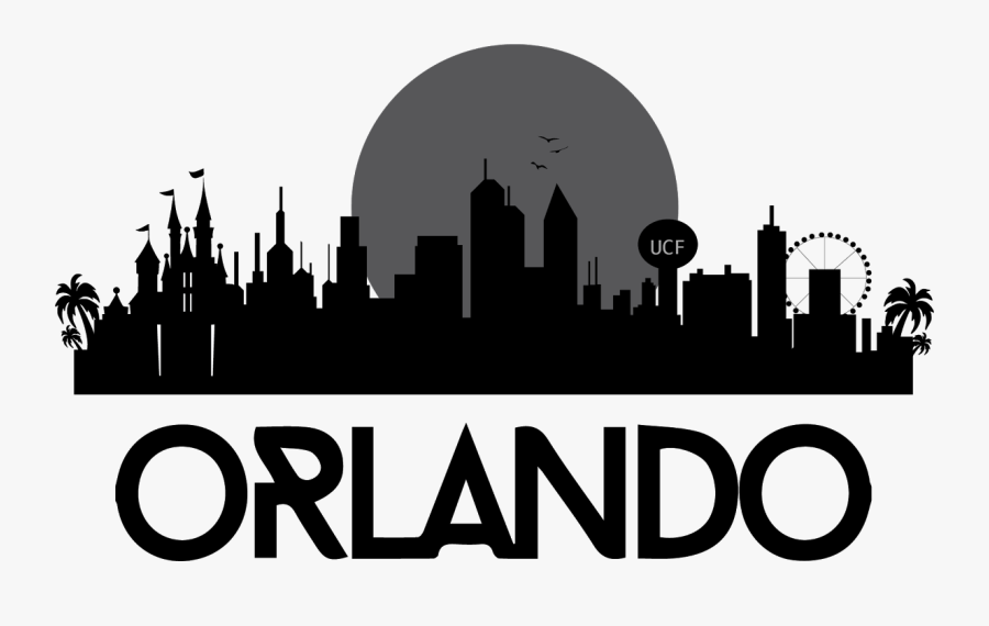 David Rebosio - Orlando Skyline Silhouette, Transparent Clipart
