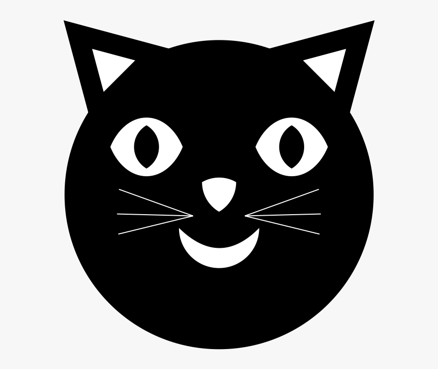 Transparent Black Cat Clip Art - Clipart Black Cat Face, Transparent Clipart