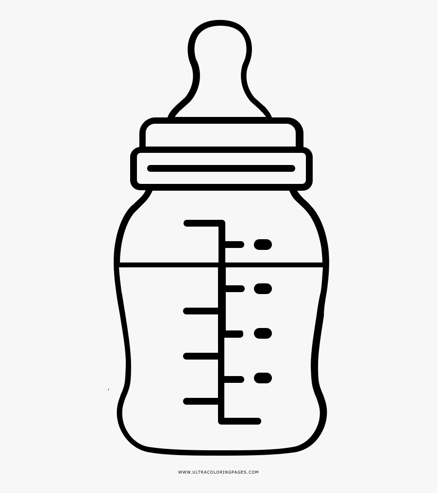 Baby Bottle Coloring Page - Biberon Para Colorear Dibujos, Transparent Clipart