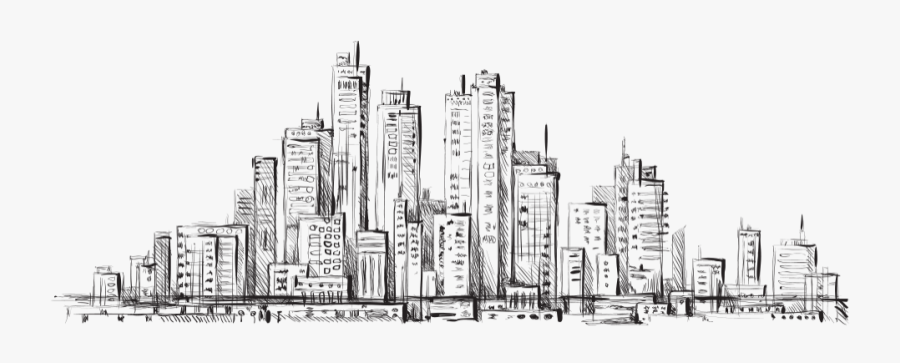 Cityscape Clipart Picsart Editing - Cityscape Drawing, Transparent Clipart