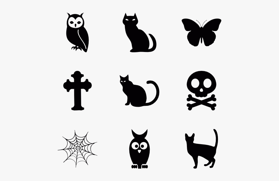 Black Cat,cat,silhouette,black And White,small To Medium - Terror Icons, Transparent Clipart