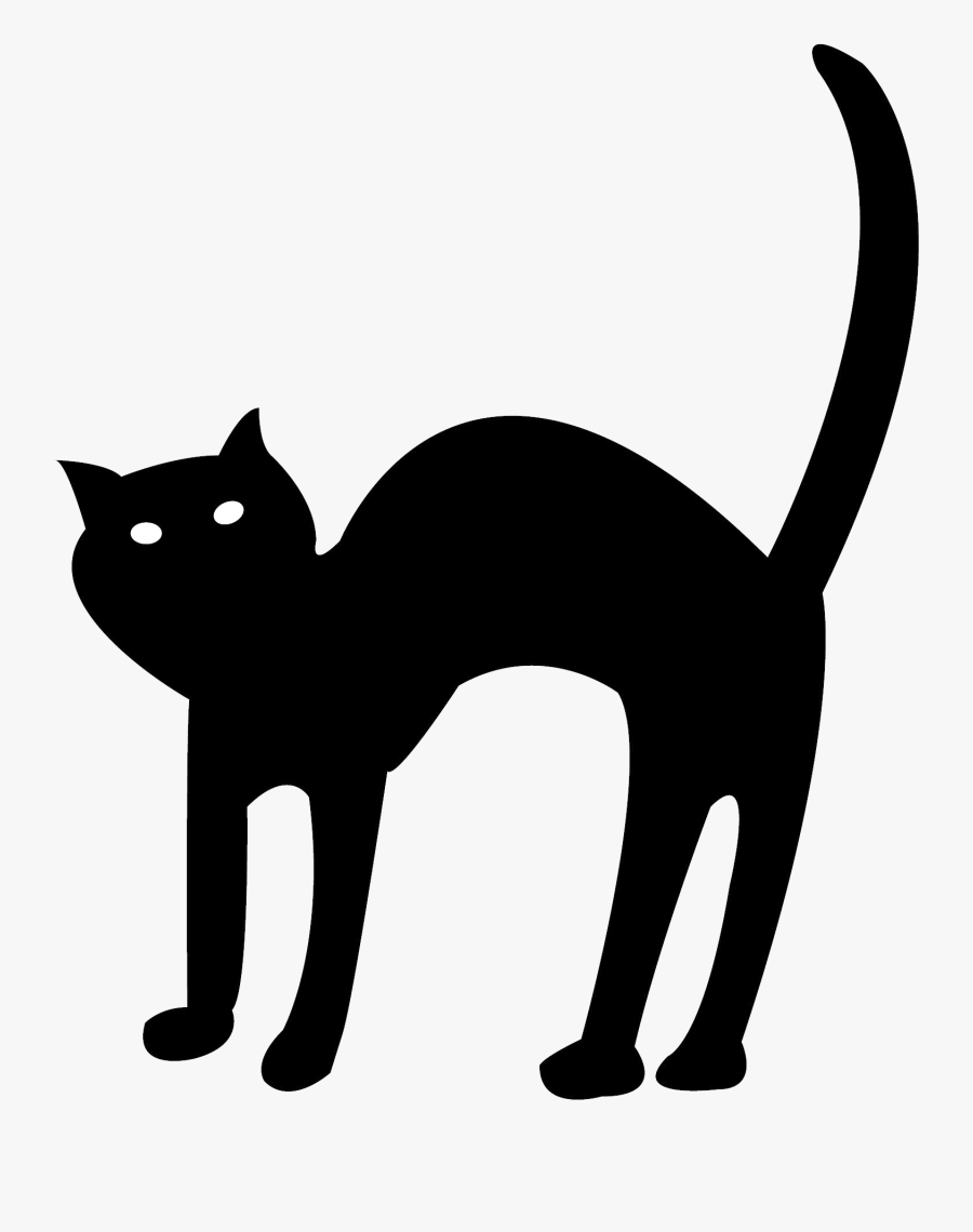 Halloween Black Cat Vector Free Transparent Background - Black Cat Clipart Halloween, Transparent Clipart