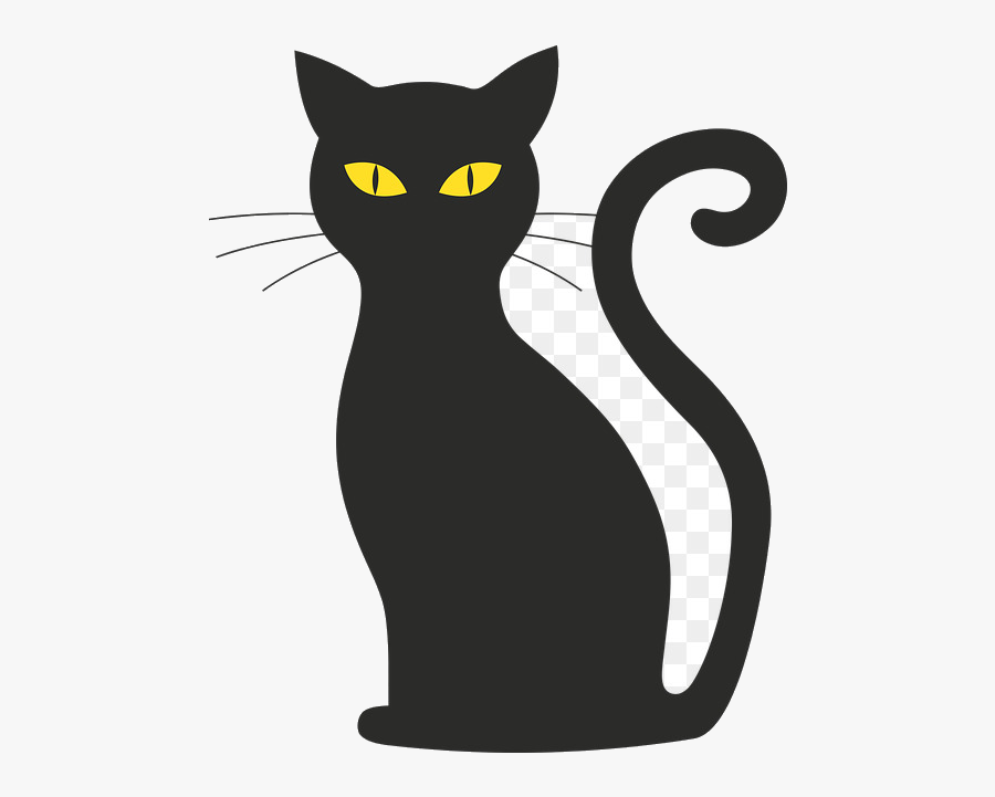 Black Cat Silhouette Clip Art Image Free Transparent - Silhouette Cartoon Black Cat, Transparent Clipart