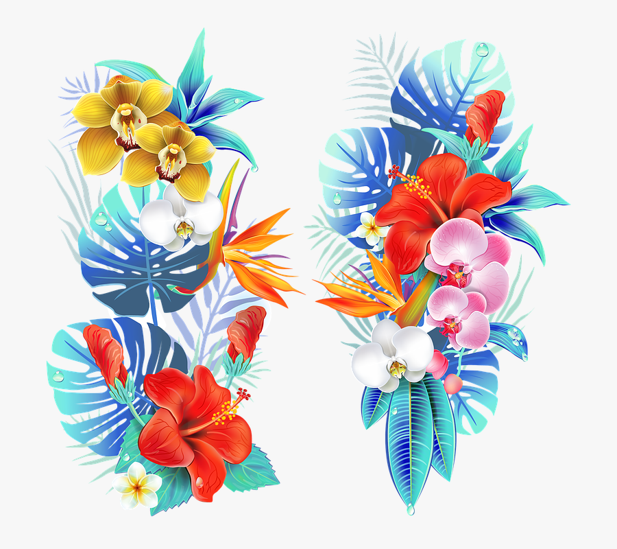 Transparent Tropical Flowers Png - Flores Tropicales Png, Transparent Clipart
