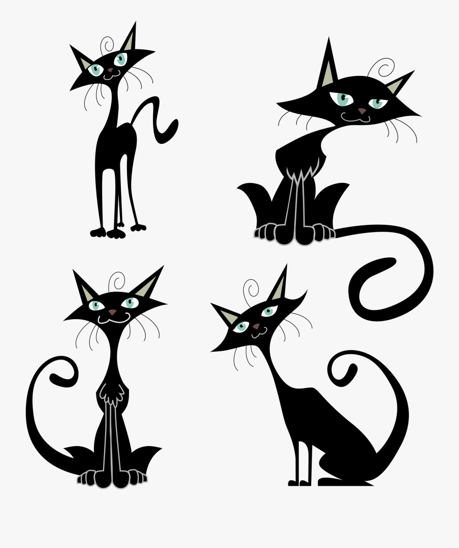 Black Cat Clip Art - Cute Black Cats Clipart, Transparent Clipart