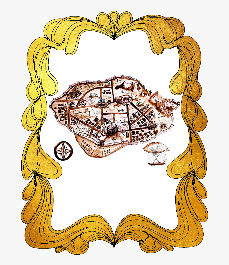 Floating City Map With Frame Clipart , Png Download - Drawing, Transparent Clipart