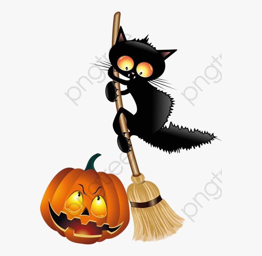 Black Cat - Spooky Cat Pictures Halloween, Transparent Clipart