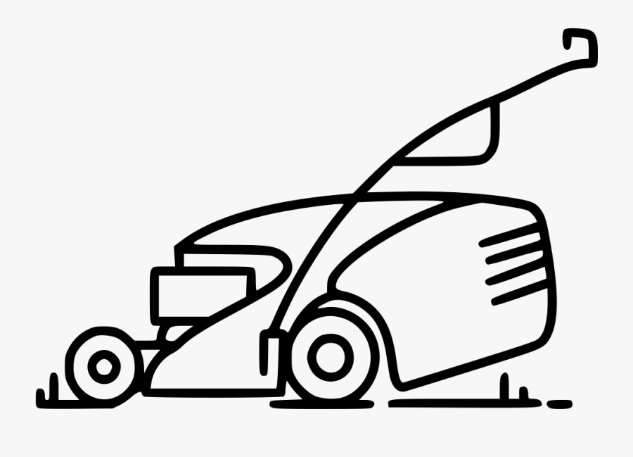 Walk Behind Mower - Line Art, Transparent Clipart