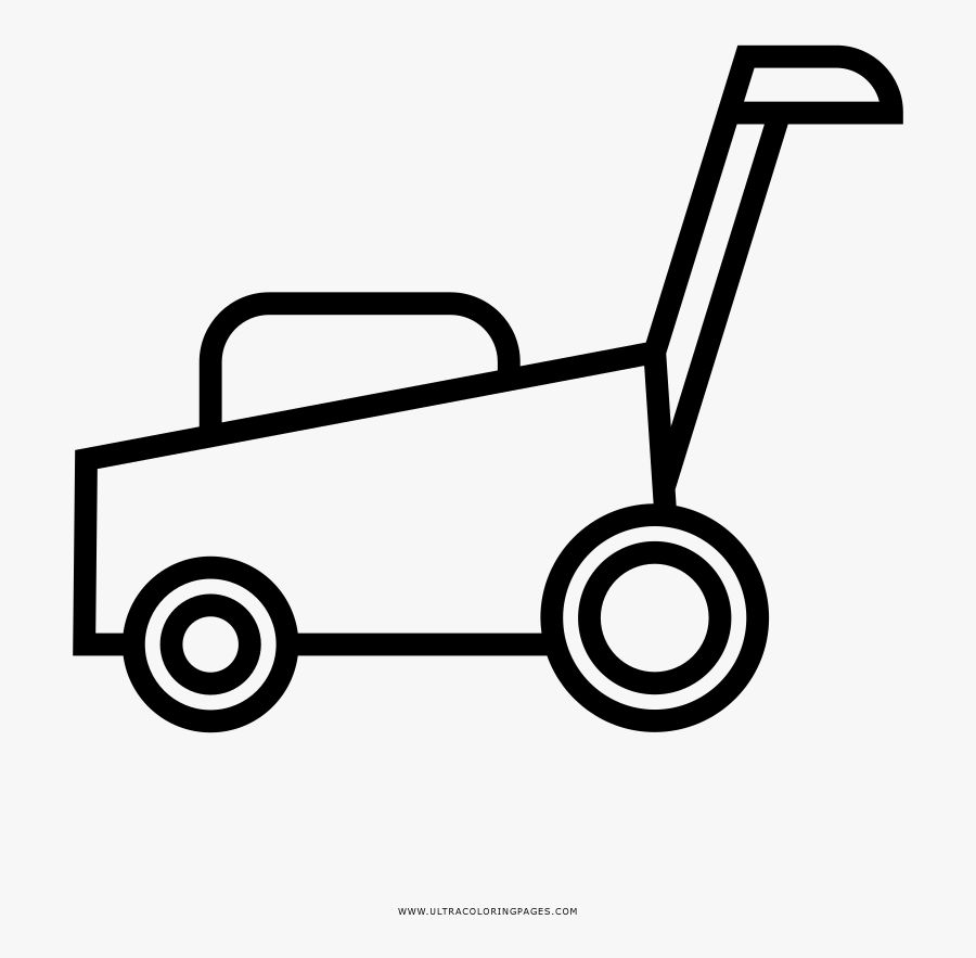 Lawn Mower Coloring Page - Lawn Mower Colouring Page, Transparent Clipart