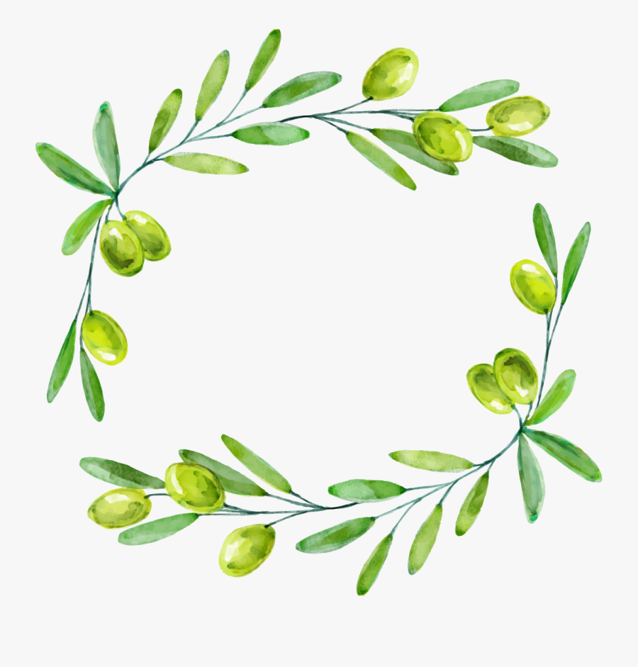 Transparent Olives Clipart - Decorative Leaf Border Png, Transparent Clipart