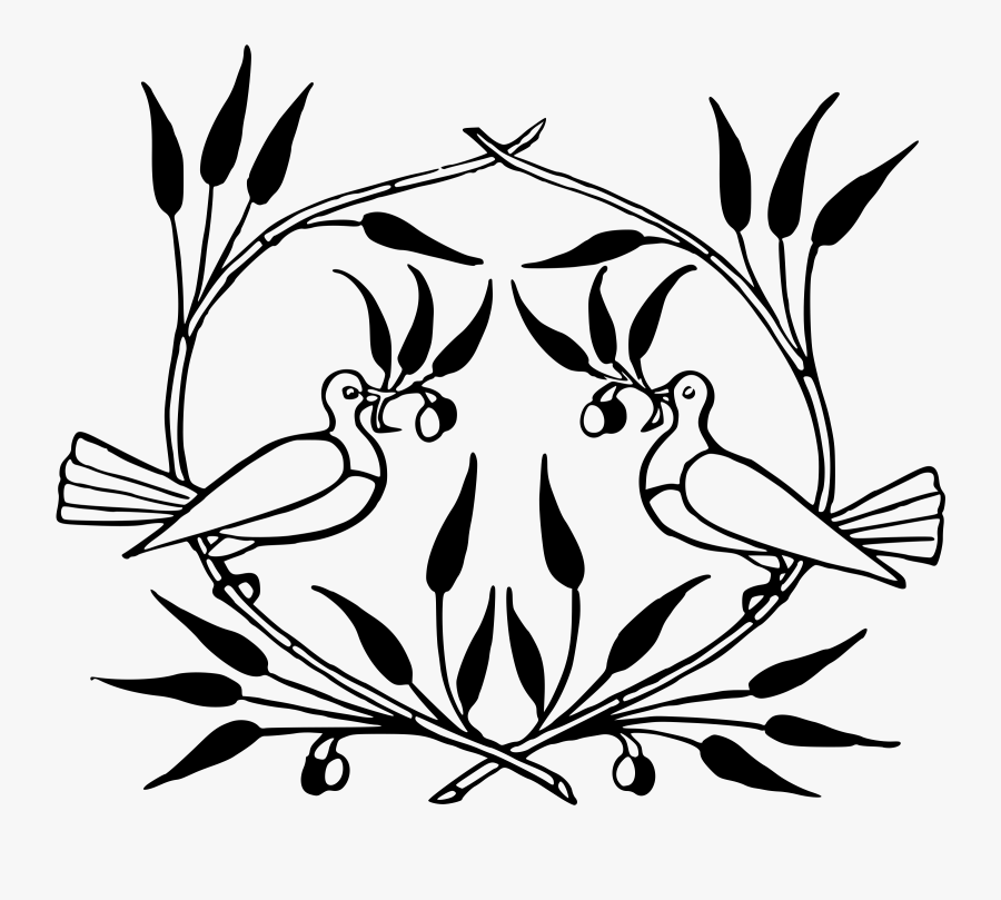 Doves And Olive Branches - 6 Elements Of Art Drawing, Transparent Clipart