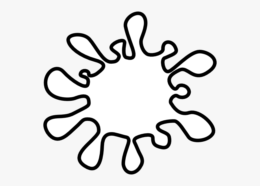 Paint Splatter Coloring Page Clipart , Png Download - Paint Splatter Clipart Black And White, Transparent Clipart