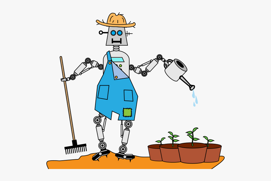 Farmer Robots Clip Art, Transparent Clipart