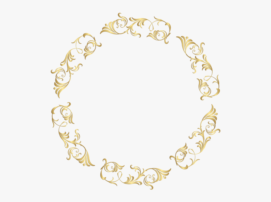 Gold Floral Border Frame Clip Art Image - Clip Art, Transparent Clipart