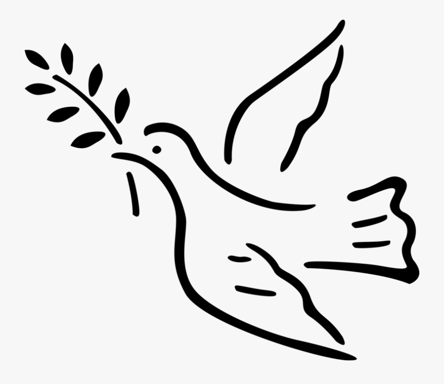 Vector Illustration Of Dove Bird With Olive Branch - Unity Of All Religions Symbol, Transparent Clipart