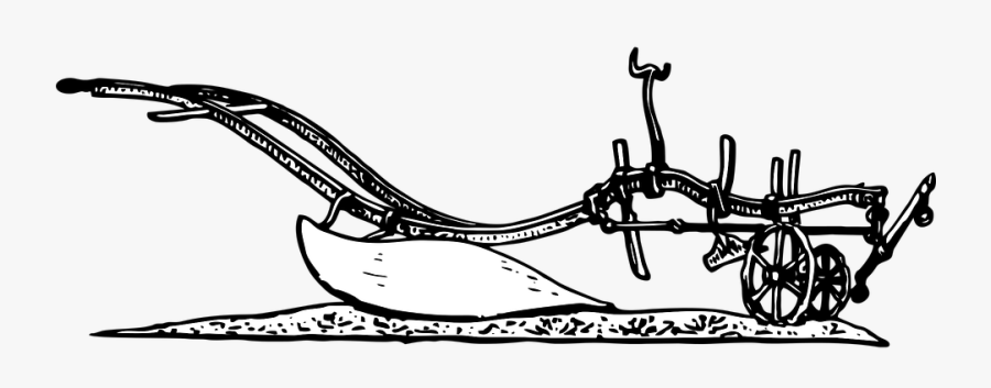 Plow, Farm, Till, Agriculture, Farming, Farmer - Line Art, Transparent Clipart