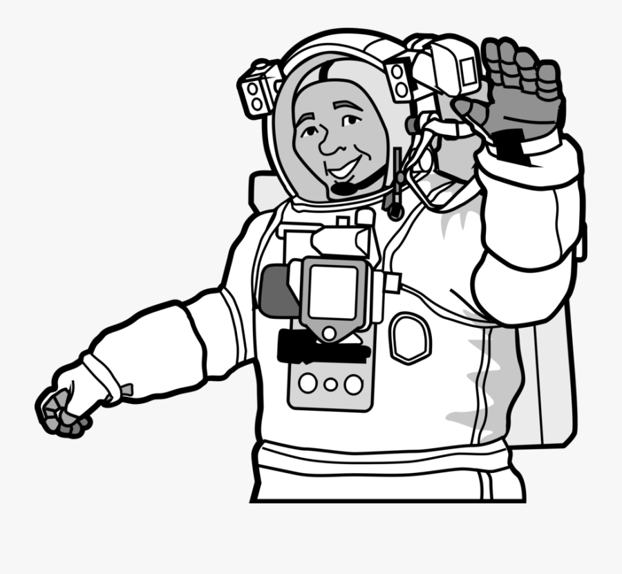 Free Vector Smiling Astronaut Clip Art - Space Suit Drawing, Transparent Clipart