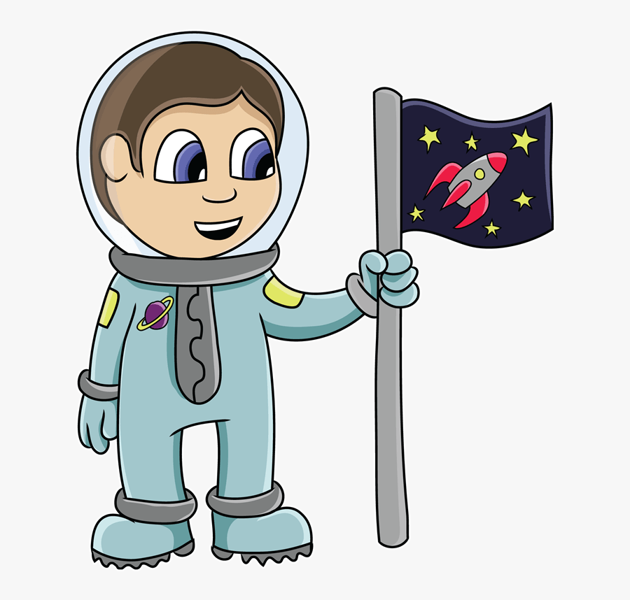 Astronaut And Moon Clipart - Letter Words, Transparent Clipart
