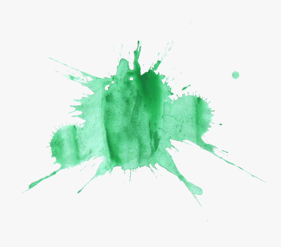 Green Paint Splatter Png - Watercolor Splash Transparent Background, Transparent Clipart