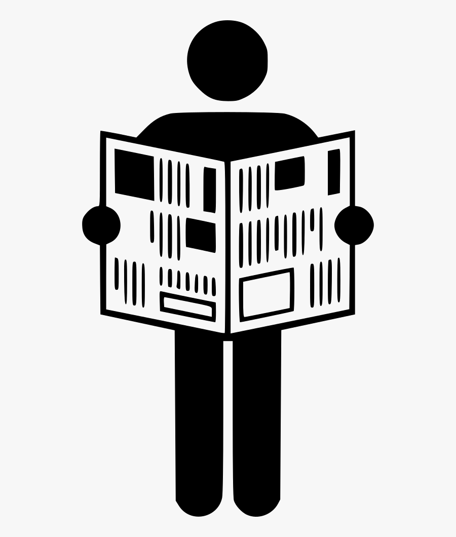 Clip Art Png For Free - Man Icon With Newspaper, Transparent Clipart