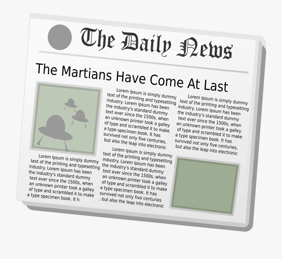 Newspaper Clipart Daily News Aliens - News About Computer Technology, Transparent Clipart