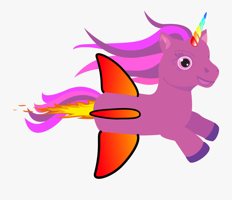 Space By Mintprintables Clip Art - Unicorn On A Rocket, Transparent Clipart