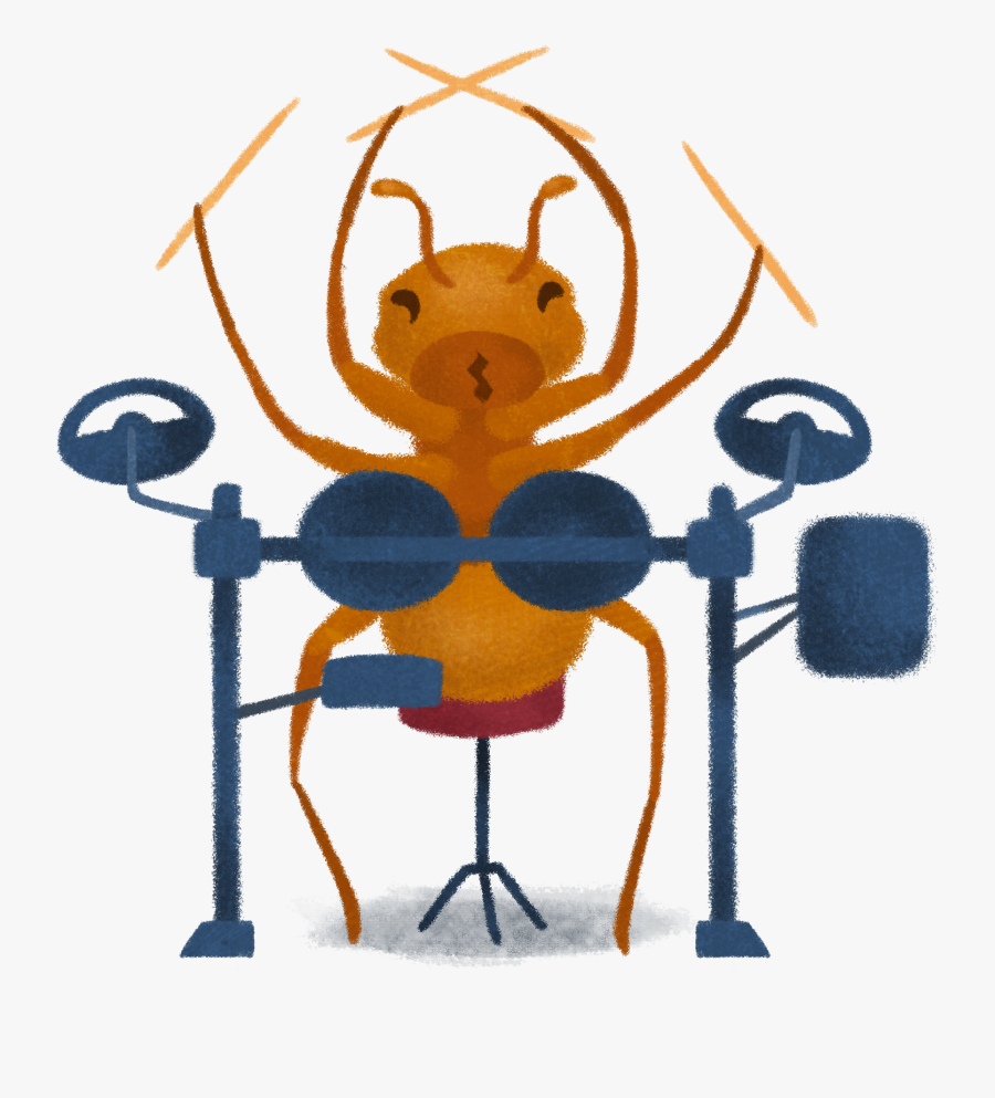 Stickers Ant Playing Drums - Ant Man And The Wasp Ant Drum, Transparent Clipart