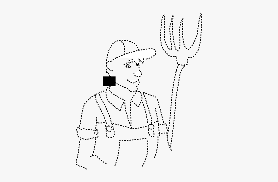 A Farmer - Outline Of Farmer, Transparent Clipart
