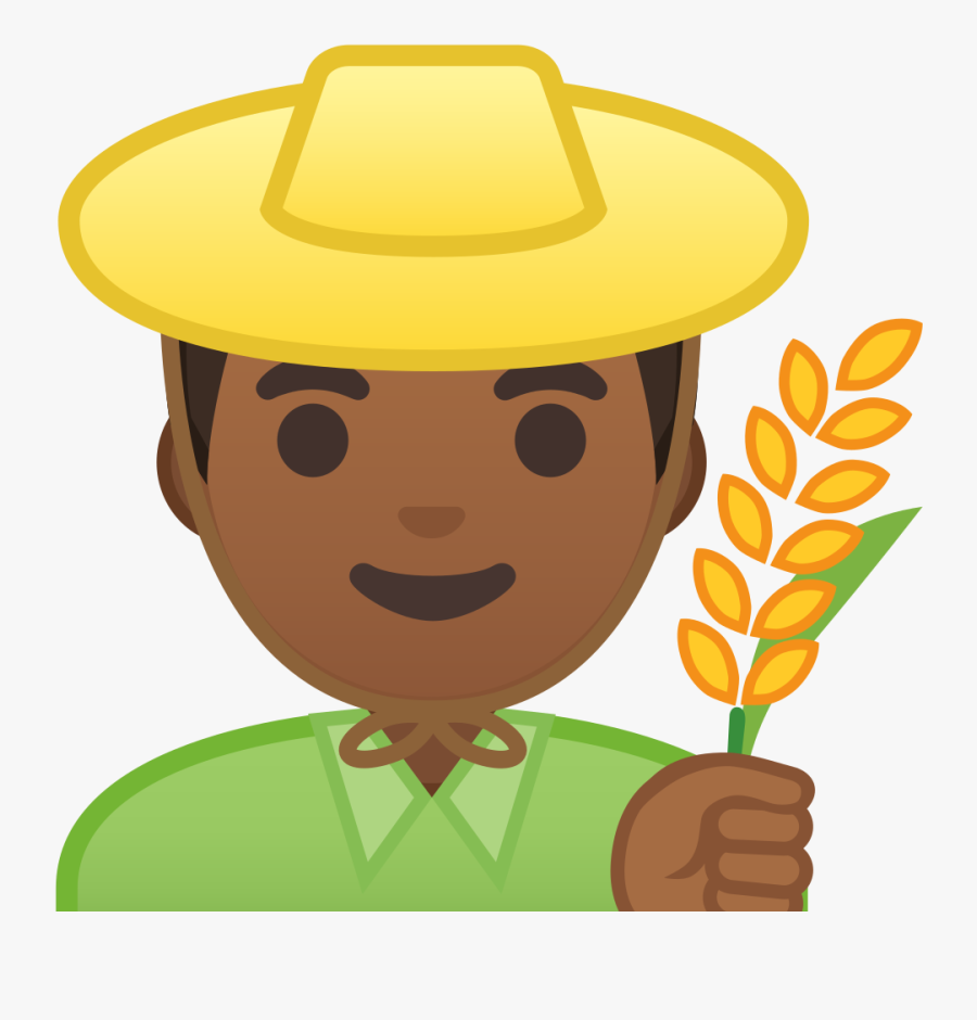 Man Farmer Medium Dark Skin Tone Icon - Farmer Icon Png, Transparent Clipart