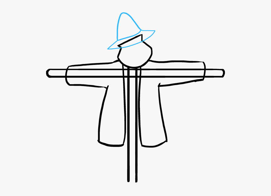 Drawing Farmer Step - Draw A Scarecrow, Transparent Clipart