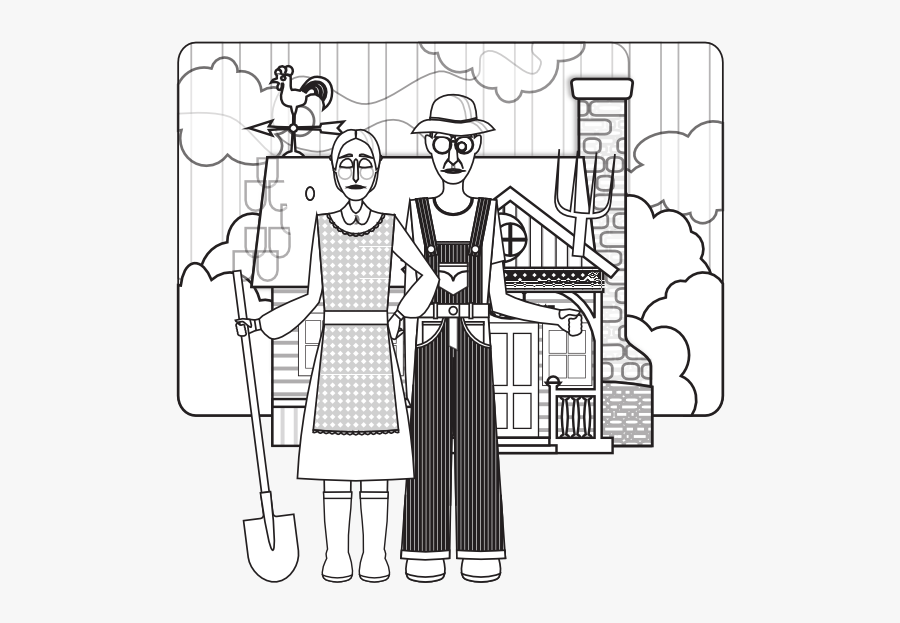 Farmers Gothic Black White Art Viscious Speed 555px - Cartoon, Transparent Clipart