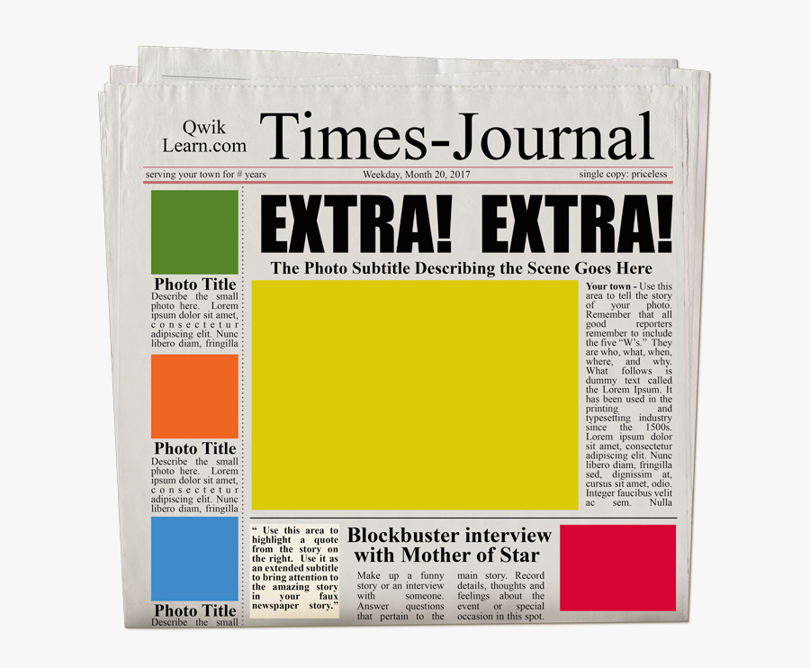 Clip Art Extra Trisa Moorddiner Co - Extra Extra Read All, Transparent Clipart