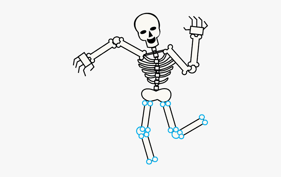 How To Draw A Skeleton - Skeleton Cartoon Png, Transparent Clipart