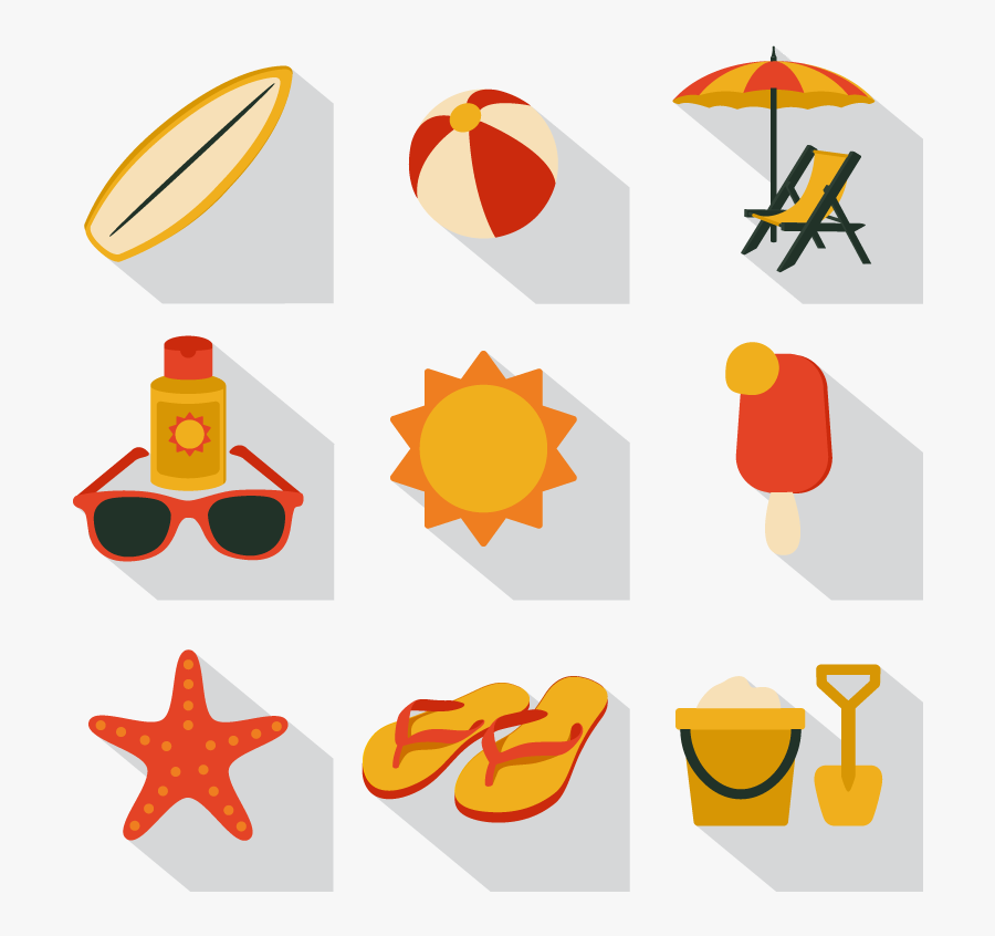 Vector Elements 9 Square Icon Vector Summer Vacation - Summer Vacation Icon Png, Transparent Clipart