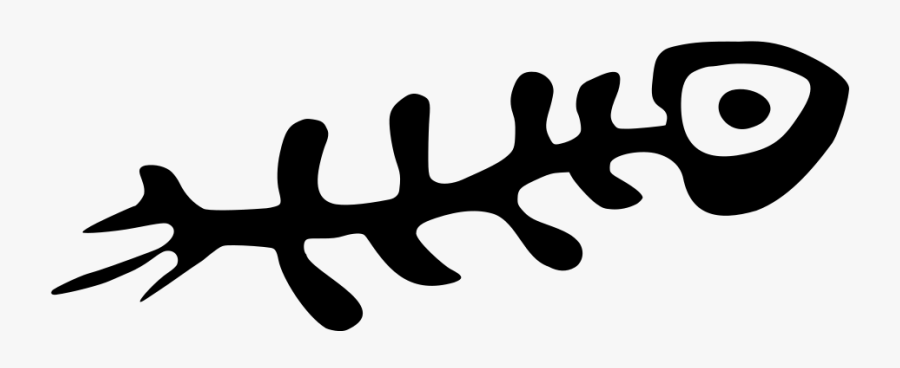 Stylized Fish Skeleton - Calligraphy, Transparent Clipart