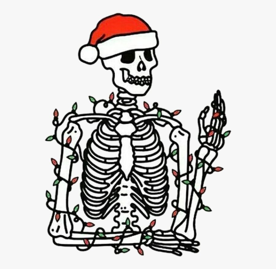 Tumblr Skeleton Bone Bones Skull Skulls Newyear Christm - You Re Dead Inside But It's Christmas, Transparent Clipart