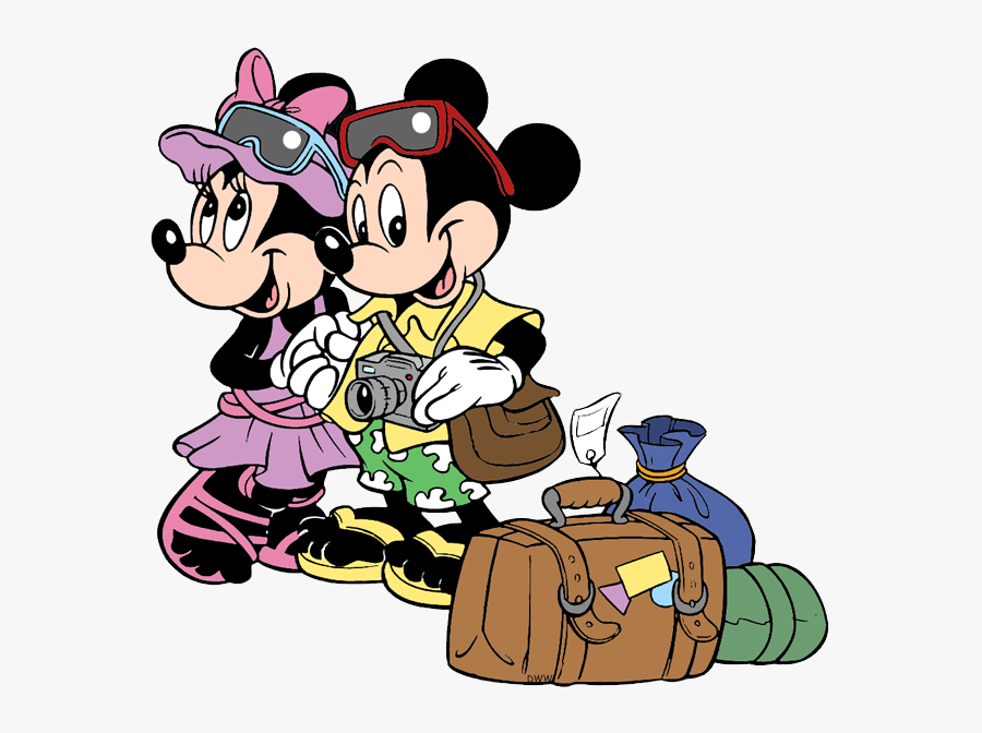 Mickey And Minnie Traveling, Transparent Clipart