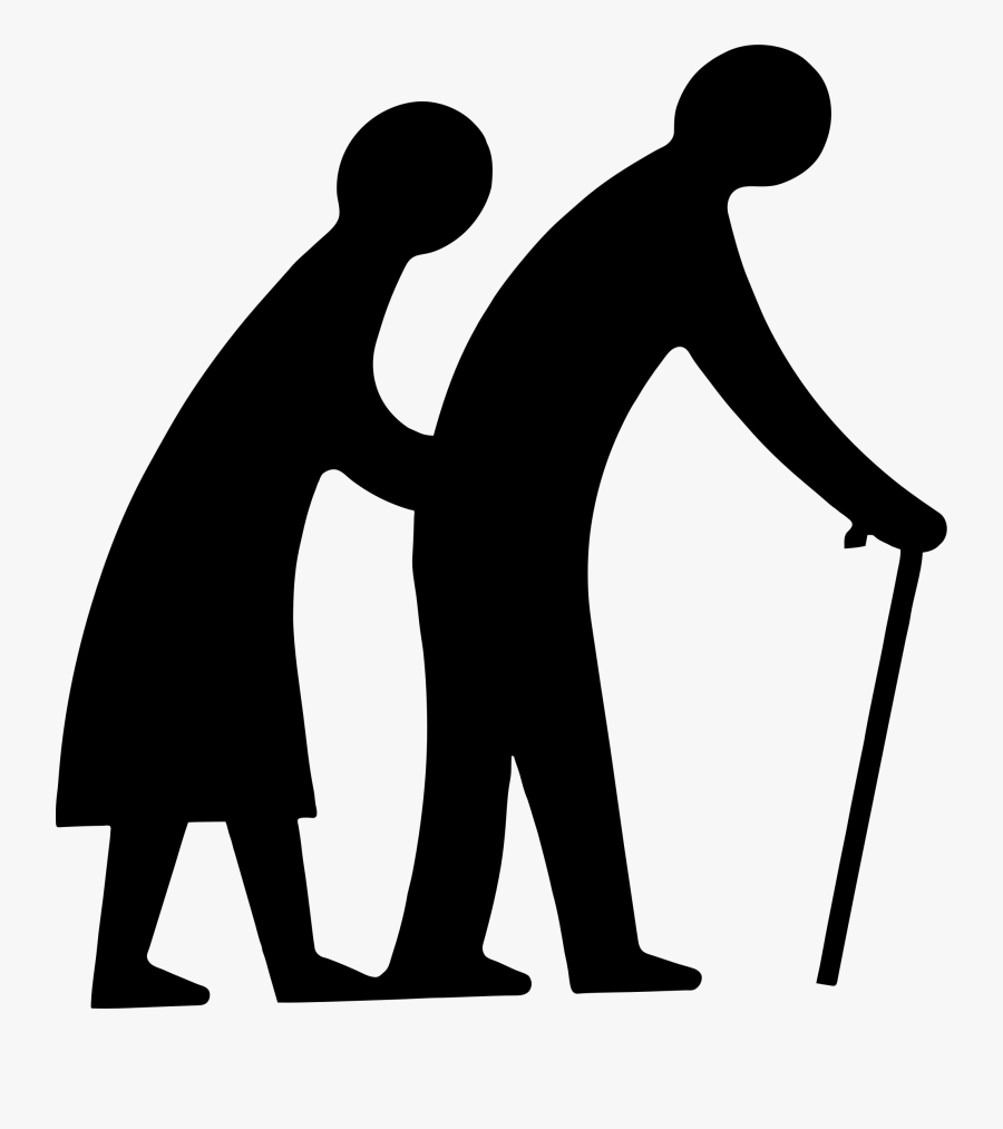 Silhouette Of A Couple At Getdrawings - Silhouette Old People Clipart, Transparent Clipart