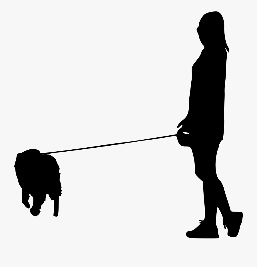 Person Walking Dog Silhouette At Getdrawings - Walking Dog Transparent Background, Transparent Clipart