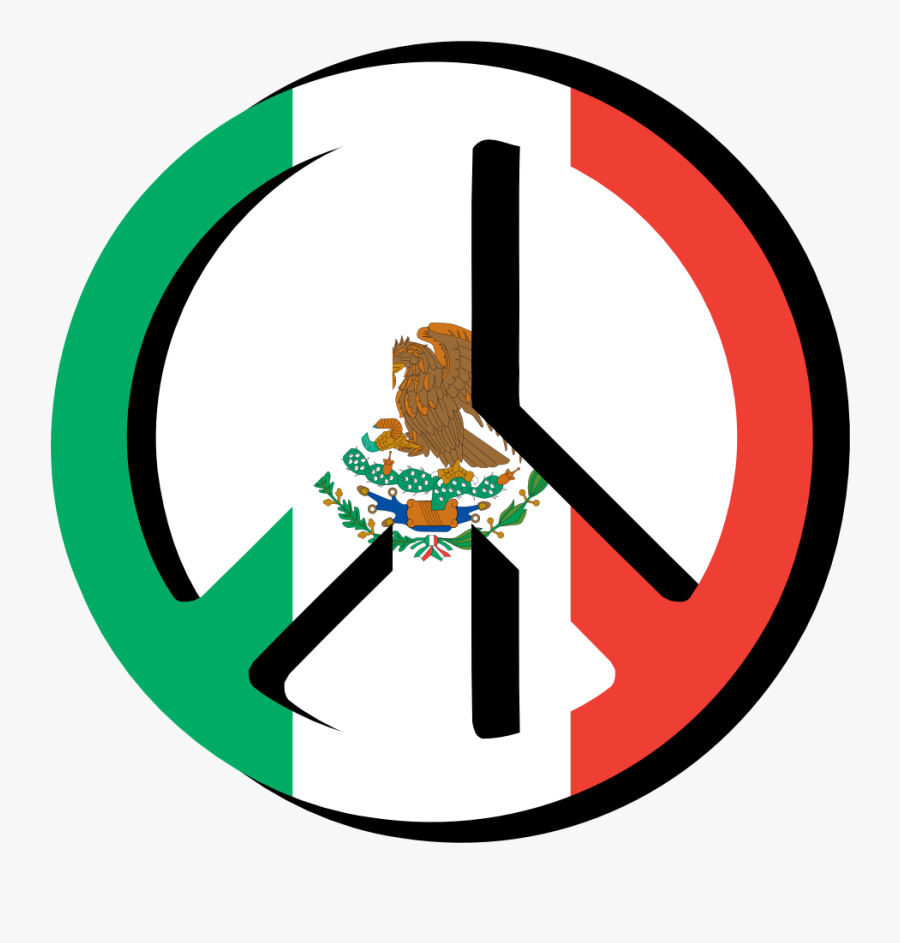 Peace Sign Mexican Flag, Transparent Clipart