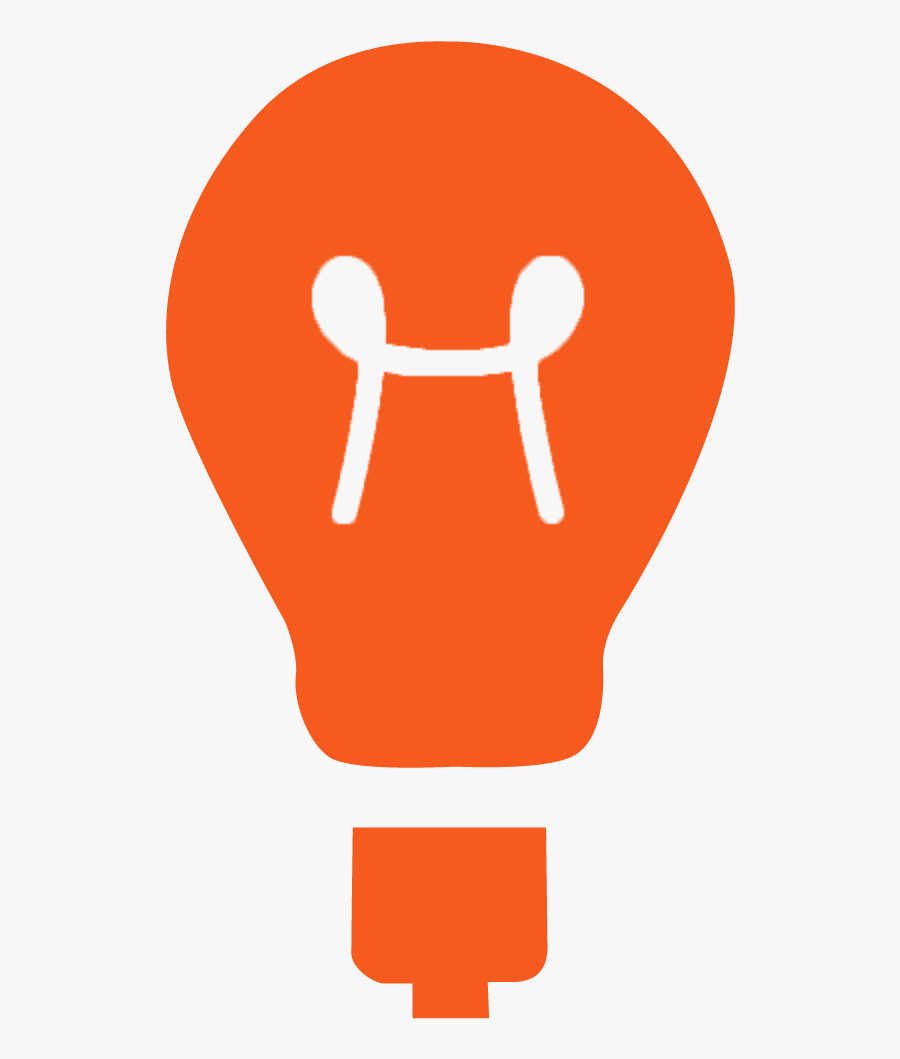 Orange Light Bulb Icon, Transparent Clipart